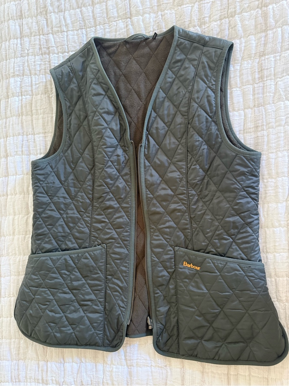 Barbour Quilted Vest in Olive Green